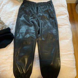 Aritzia Babaton Zedel Pants Vegan Leather Joggers size 8